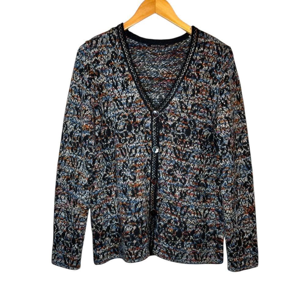 KERO DESIGN 100% Alpaca Wool Knit Sweater Button Up in Multicolor Women's Large